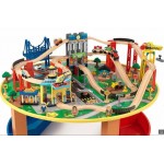 Set trenulete City Explorer KidKraft cu masuta de joaca din lemn Set trenulete City Explorer KidKraft cu masuta de joaca din lemn